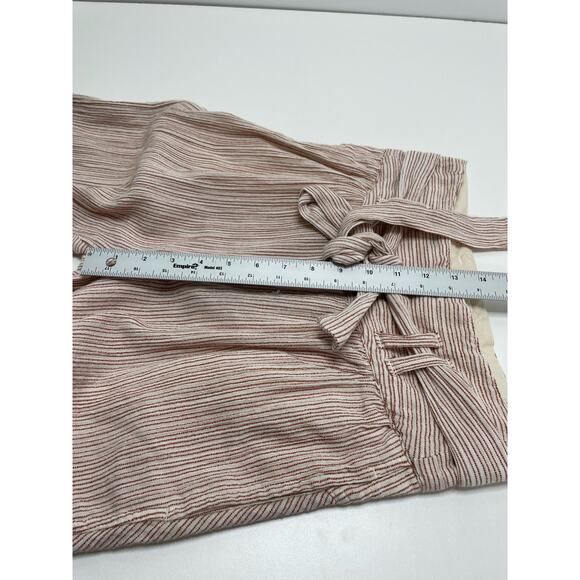Free People Harem Pants Textured High Waist 0 Summer Beach Crop Nautical Stripes - Picture 14 of 16